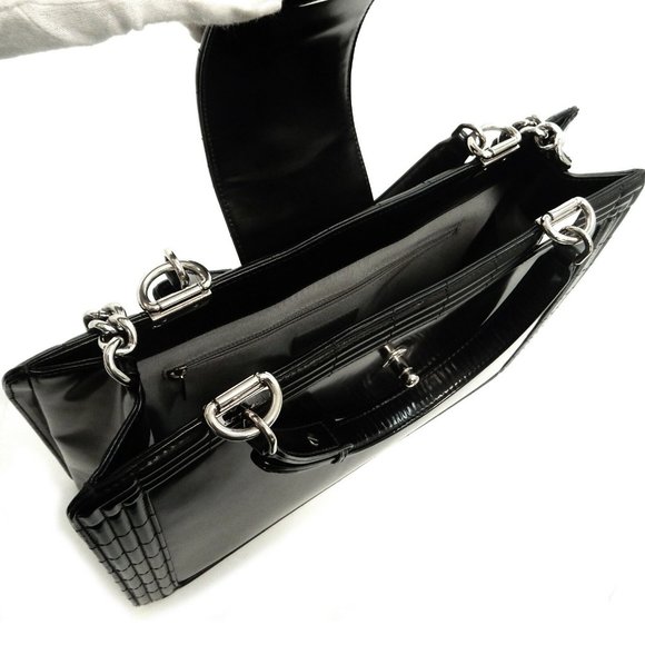 Chanel Enamel Black Chain Shoulder Bag - Picture 2 of 9